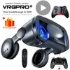 VRメガネ3Dヘッドセットスマート仮想リアリティヘルメットスマートフォン用コントローラー付き電話レンズヘッドフォン7インチ双眼230801