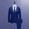 Mens Suits Blazers Design Slim Button Suit Pure Color Dress Host Show Jacket Pant Formal Blazer Plus Size Homme 230731