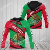 Erkek Hoodies 2023 Özel Adı Meksika bayrağı 3D Baskılı Hooded Sweatshirt Zip Erkek ve Kadınlar Günlük Sokak Elbise Tarzı