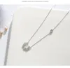 Kedjor 925 Sterling Silver Crystal Sparkling Diamonds Four-Leaf Clover U-Shaped Necklace Light Luxury ClaVicle Chain Jewelry