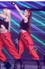 Pantalones de mujer Kpop coreano mujeres monos de cintura alta Casual Jazz Dance Hip Hop Streetwear pantalones de pierna ancha moda recta Cargo