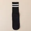 Athletic Socks Solid Color Striped Mid-calf Yoga Cotton Breathable Non-slip Pilates Fitness Dance Floor Sport Aids