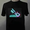 Herrt-shirts julfest DJ Equalizer Display Lysande musik Lyser upp Glödande LED-shirt J230731