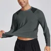 T-shirts pour hommes chemise d'exercice pour hommes couleur assortie Absorption de la sueur t-shirts respirant col rond à manches longues décontracté tunique quotidienne