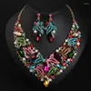 Necklace Earrings Set European And American Fashion Temperament Crystal Jewelry Dress Dinner Bride Accessories