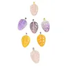 Pochettes à bijoux pierre naturelle cristal Mini feuilles Figurine Reiki guérison pierre précieuse Quartz avec trou pendentif faisant des accessoires