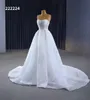 Vestido de noiva com lantejoulas e costas abertas sem mangas para mulheres SM222224