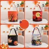 Party Favor Halloween Candy Bucket with LED Light Halloween Basket Trick or Treat Bags Reusable Tote Bag Pumpkin Candy Gift Baskets Party Supplies Q385