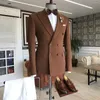 Men's Suits Summer Beach Wedding Suit For Men Pink Blazer Sets 2 Pirece Double Breasted Masculino Man Formal Evening Party Dress Custom