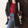 Women's Suits Spring/autumn Solid Color Shoulder Pad Senior Sense Blazer Women 2023 Casual Pink Suit Jacket Design Small Thin Top Coat