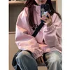 Vrouwen Jassen HOUZHOU Roze Windbreakers Jas Vrouwen Oversized Koreaanse Mode Anorak Rits Capuchon Grunge Y2k Streetwear Outdoor Jas 230731