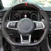 Kolfiber svart mocka bil rattskydd för Volkswagen Golf 7 GTI Golf R MK7 Polo Scirocco 2015 2016287w