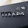 Boucles d'oreilles 1PC 20G cristal pour femmes or argent couleur triangulaire carré étoile coeur Zircon Tragus Cartilage Piercing bijoux