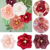 Dekorativa blommor 3st 20/25cm 5Colors tredimensionella Crepe Paper Flower DIY Bakgrund Vägg Kindergarten Födelsedagsfest bröllop