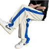 Pantaloni da uomo Blu Bianco Casual Uomo Moda Gamba larga oversize Streetwear Pantaloni da jogging da uomo dritti larghi hip-hop