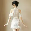 Sexy Dress Women See Through Sleepwear White Black Elegant Gown Nighty Sexy Hot Erotic Nightwear Ladies Vintage Nightgowns L230626