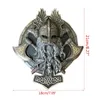 Decorative Objects Figurines Vintage Plaques Wall Classical Viking Crazy Warrior Double Axe Resin Ornament figurines for interior Home Decoration 230731