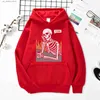 Erkek Hoodies Sweatshirts Meditasyonda İskeletler ve NE baskılarını koru Mans Pamuk Hoodies Street Estetik Giyim Retro Cep Üstleri Çift Sweatshirts T230731