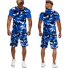 Herren-Trainingsanzüge, Camouflage-Druck, Herren-T-Shirt/Shorts/Anzug, lässig, kurzärmelig, Lauf-Trainingsanzug, Sommer, Herren/Damen, modische Sportbekleidung, 2-teilig