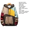 Men's Hoodies Men Autumn Hoodie Color Matching Thin Fleece Hooded Long Sleeves Oversized Keep Warm Big Pocket Casual Spring Daily Wear