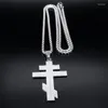 Hanger Kettingen Rusland Kruis Ketting Russisch Orthodox Roestvrij Staal Oekraïne Religieus Christelijk Kruisbeeld Kerk Sieraden N8449