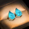 Stud Styles Women for Earrings Fashion Paraiba Gemstone Delicate Wedding Studs Fine Jewelry 230801