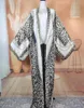 Ethnic Clothing African Dresses For Women Oversize Sexy Lady Summer Beach Silk Printed Long Cardigans Kuwait Muslim Rob Kimonos