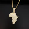 Hanger Kettingen SNQP Afrika Kaart Ketting Mannen Vrouwen Ethiopië Sieraden Groothandel Zircons Hip Hop Sieraden.