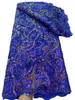 Тул 5 ярдов Нигерия Женщина Кружевая Ткань Свадебное платье вечеринка женские блески швейные суда свадебная вечеринка сетевая одежда небо синяя одежда дентелле. Новая 2023 YQ-3038