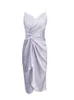 Casual Kleider Ärmelloses Satin Kleid Elegante Frauen Sommer 2023 Damen Spaghetti Strap Vestidos Abend Party Sexy Seide Weibliche