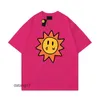 Męski projektant Smiley Sun T Shirt Karty Tee Women Graphic Printing Tshirt Summer Trend Sleeve Casual Shirt High Street Drews House 569