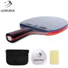 Bord Tennis Raquets Lemuria Professional Carbon Fiber Racket Double Face Pimplesin Gummi 215mm Sponge Fl eller CS Handle Ping Pong Bat 230731