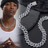 Hip Hop Style Bling Sterling Silver 925 Jewellery Set Moissanite Cuban Link Chain Bracelet