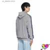 Men's Hoodies Sweatshirts 2022 Grey Velvet Needles Hoodie Men Women Purple Stripe 1 1 Embroidery Butterfly Needles AWGE Hoodie Hooded Sweatshirts T230731