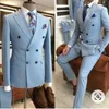 Men's Suits Summer Beach Wedding Suit For Men Pink Blazer Sets 2 Pirece Double Breasted Masculino Man Formal Evening Party Dress Custom