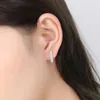 Stud Earrings Silver Color Tiny One Row Zircon For Women Girls Fashion Simple Design Beads Brincos Trend Jewelry
