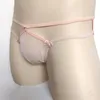 Unterhosen Sissy Convex Pouch Höschen für Männer Ultradünne Eisseide Transparent Mesh Sexy Lustige Unterwäsche Gays Bow String Dessous Unterhose