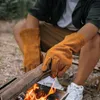 Ugnsmittor kohudsvetshandskar eldar som är värmebehållare värmebeständiga eldstäder för män kvinnor släpper 230731