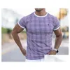 Erkek Tişörtler 4 Renk Ekose Erkek Tişörtleri Kas Fitness Spor T-Shirt Erkek Ter Açık Yaz Moda Kısa Kol M-XL DROP DEL DHTNE