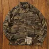 Chemises décontractées pour hommes Style militaire Camouflage américain vêtements de travail chemise à manches longues Vintage pur coton lavé manteau haut