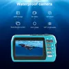 Sports Action Video Cameras 4K Waterproof Digital Camera Underwater 5M Dual Display 30fps för snorkling Simning 230731