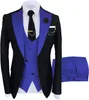 Costumes Hommes Blazers Costume 3 Pièces Mode Formelle Solide Couleur Plat Tuxedos Veste De Mariage Marié Marine BordeauxBlazerVestPants 230731