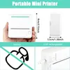 Mini imprimante thermique portable sans fil BT - Imprimez des photos, des étiquettes, des notes plus - Compatible avec iOS Android - Comprend 5 rouleaux de papier thermique !