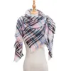 Sciarpe Sciarpa invernale da donna Cashmere lavorato a maglia scozzese Collo a scialle Avvolgere Coperta spessa Stole calde Lady Pashmina Bandana Triangolo