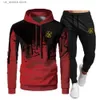 Men's Hoodies Sweatshirts Men's Fashion Sik Silk Hoodie Sportswear Men's Clothes Jogging Casual Sportswear Men's Running Sports Suit + Pants 2-piece Set T230731