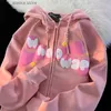 Heren Hoodies Sweatshirts Harajuku Little Devil Patroon Brief Priting Hoodies Vrouwen Losse Streetwear Zip Up Hoodie Anime Kawaii Y2k Vest Jas Tops T230731