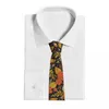 Bow Ties Retro Orange Yellow Floral Pattern Slyckor Män avslappnad polyester 8 cm hals för män dagliga slitage cosplay rekvisita