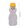 Garrafas De Água F63A Adorável Urso Dos Desenhos Animados Palha Copo Garrafa Com Tampa À Prova De Vazamento Reutilizável Casa Viagem Casais Crianças Festival Presente 250ml