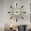 Wandklokken Woonkamer Klok Decoratie Kwarts Kunst Luxe Huis Elegant Cadeau Handen Goud Rond Modern Zwart Reloj Decor