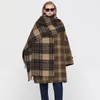 Sjaals 28% Mohair Alpaca 24% Wollen Sjaal Vrouwen Winter Dikke Warme Check Plaid Deken Sjaal 2023 Hoge Kwaliteit